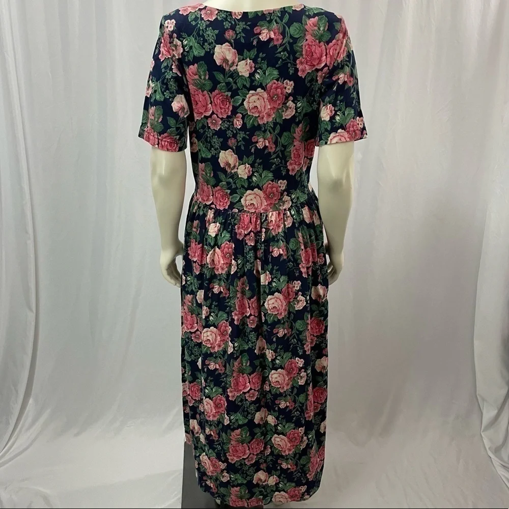 Vintage Prairie Dress 100% Cotton Floral Print Coastal Grandma Size Small - Picture 2 of 9